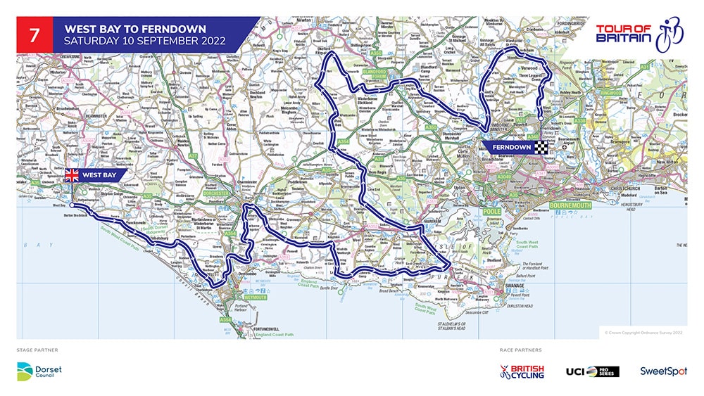 Tour of Britain stage seven route map